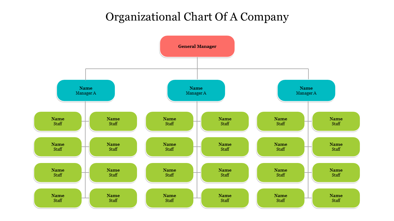 Imaginative Organizational Chart of a Company Prsentation